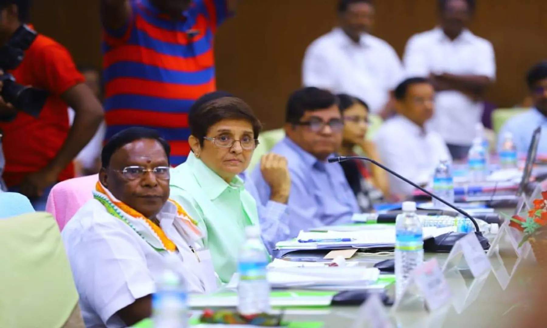 PUDUCHERRY UNOIN BUDGET 2019-2020 DISCUSSION MEETING GOVERNOR KIRAN BEDI, CM NARAYANASAMY 